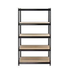 Muscle Rack 30 in. W x 60 in. H x 12 in. D 5-Tier Black Steel Shelving Unit