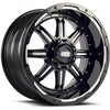 Grid Wheels 118955M1 18 in. Dia. x 9 in. GD10 0 mm Offset, 5 x 150 mm Wheel with Milled Lip, Gloss Black