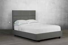R159 Overstuffed Square Tufted Upholstered Platform Bed