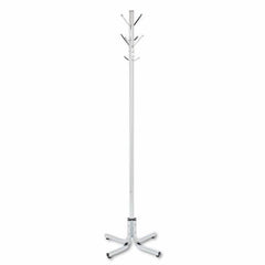 Safco's Metal Chrome Office Standing Coat Rack - 21"D x 21"W x 70"H