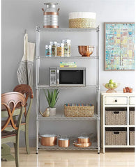 Ktaxon 5-Tier Wire Shelving Unit, Steel Storage Rack for Office Kitchen 30" W x 14" D x 60" H, Silver