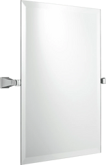 Chandler 26" x 22" Square Tilt Bathroom Mirror, Chrome