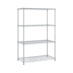 OFM Adjustable 24"W x 48"D x 72"H 4-Shelf Freestanding Shelves, Silver