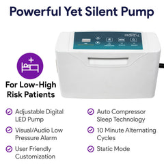 Proheal Low Air Loss Alternating Pressure Air Mattress with Digital Silent Air Pump & Side Perimeter - 36" x 80" x 8/11"