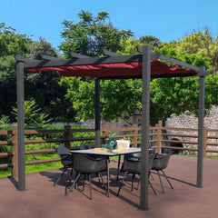 Kozyard 12' x 10' x 8 Morgan Outdoor Extra-Large Frame Red Aluminum Pergolas, Waterproof