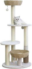 Petpals Handwoven Cat Tree with Condo, Top Bed & Sisal Scratching Posts