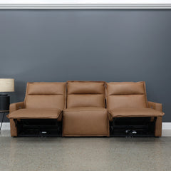 Bathurst Electric Reclining Sofa Tan Leather