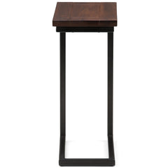 WyndenHall Rhonda Metal C Side Table - 18 W x 10 D x 24 H Natural Stained Wood, Metal Wood, Metal Solid Wood Wood