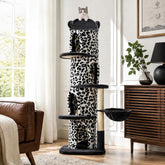 68.5" Forest Cat Tree Tower with 4 Condos & Flower Top Bed, Brown