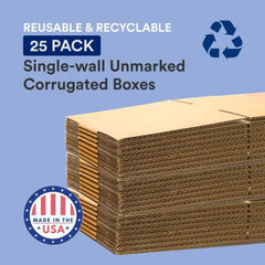 BOX USA 16 x 16 x 16 Corrugated Cardboard Boxes, Medium 16"L x 16"W x 16"H, Pack of 25 - Shipping, Packaging, Moving, Storage Box for Home or Business, Strong Wholesale Bulk Boxes