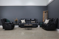 Werribee Electric Power Sofa Black Leather