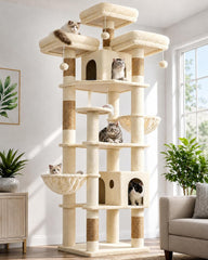 Globlazer Cat Tree Tower for Multiple Adult Cats, 82in, F82, Dark Grey