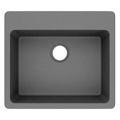 Elkay Quartz Classic 25" x 22" x 9-1/2", Single Bowl Drop-in Sink, Greystone