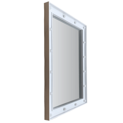 Justice 18" x 22" Rectangle Lighted Wall Mirror, White