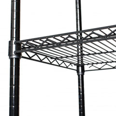 UBesGoo 35''L x 18''W x 71''H 5-Tier Storage Rack, Heavy Duty Wire Shelving Unit with Lockable Wheels, Black