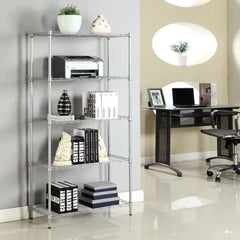Ktaxon 5-Tier Wire Shelving Unit, Steel Storage Rack for Office Kitchen 30" W x 14" D x 60" H, Silver
