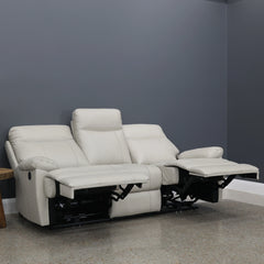 Seymour Electric Sofa Light Grey Leather