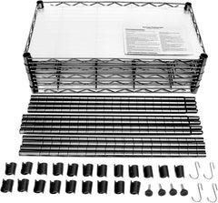Vebreda 5-Tier Wire Shelving Unit, 21.7"L x 11.8"W x 59.1"H, Black
