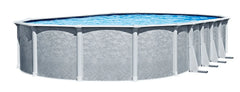 Lake Effect Pools 15' x 30' x 52" Height Oval Lifestyle Above Ground Swimming Pool with 25 Gauge Solid Blue Liner
