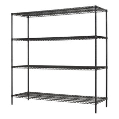 Hyper Tough Steel 4-Tier Storage Shelf Unit 72"H x 72"W x 24"D, 4000lb Total Capacity, Black