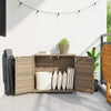 VidaXL Contemporary Poly Rattan Storage Cabinet, 32.7" x 17.7" x 29.9", Gray
