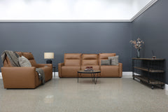 Bathurst Electric Reclining Sofa Tan Leather