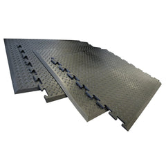 Rubber-Cal "Foot-Rest" Interlocking Anti-Fatigue Floor Mat - 1/2 in x 28 in x 31 in - Finished Tile