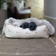 Cozy & Calming Puppy Cage Bed in Woodland Pheasant