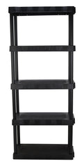 Hyper Tough Plastic 5-Tier Storage Shelf Unit 68.8"H x 30"W x 13.88"D, 350lb Total Capacity, Black