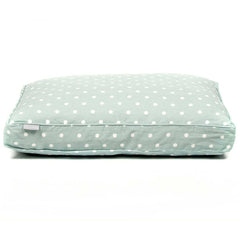 Dog Cushion in Duck Egg Spot