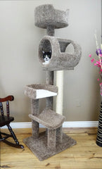 New Cat Condos 140003- Solid Wood Cat Climbing Tower Cat Tree, Gray