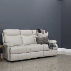 Seymour Electric Sofa Light Grey Leather
