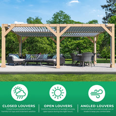 Yardistry 10 ft. x 20 ft. Meridian Louvered Pergola