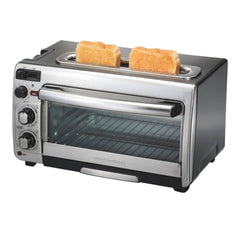 2-in-1 Oven and Toaster Combo - Extra Wide Slot Toaster with Countertop Pizza Oven