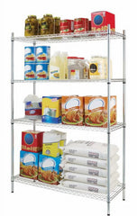 Hyper Tough Chrome Wire Shelf 4-Tier Heavy Duty 72"H x 48"W x 18"D, 2400lbs Total Capacity