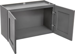 Gray Shaker Wall Cabinet - Ready to Assemble, Perfect for Kitchen, Laundry, Garage or Bathroom Storage - 30" W x 12" H x 12" D