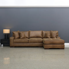 Gembrook RHF Sofa Chaise Tan Leather Air