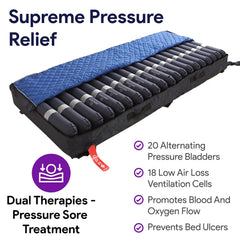 Proheal Low Air Loss Alternating Pressure Air Mattress with Digital Silent Air Pump & Side Perimeter - 36" x 80" x 8/11"