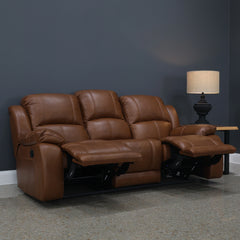 Bendigo Manual Reclining Sofa Tan Leather
