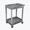 24 x 18 in. Plastic Utility Tub Cart with Two Shelf, Black