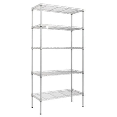 Ktaxon 5-Tier Wire Shelving Unit, Steel Storage Rack for Office Kitchen 30" W x 14" D x 60" H, Silver