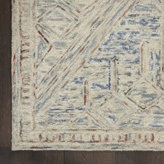 Nourison Linked Rustic Bohemian Blue/Multi 8' x 10'6" Area Rug, (8' x 11')