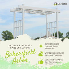 DuraTrel Bakersfield 72"x 85" White Vinyl Arbor
