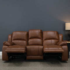 Bendigo Manual Reclining Sofa Tan Leather