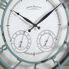 FirsTime & Co. Teal Laguna Outdoor Wall Clock, Farmhouse, Analog, 18 x 2 x 18 in