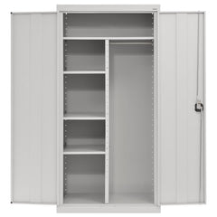 Elite Series Adjustable-Shelf Steel Combination Cabinet, 36"W x 24"D x 72"H, Dove Gray