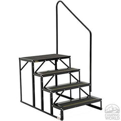Stromberg Carlson EHS-103-R - Econo Porch 27"W x 9"D x 7"R Steel Black Park Model 3 Entry Steps