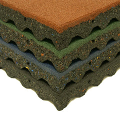Rubber-Cal "Eco-Safety" Interlocking Playground Tiles - 2.50 x 19.5 x 19.5 inch - One Tile - 2.77 Square Feet Coverage - Blue