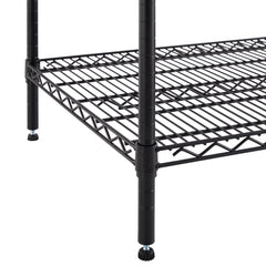 Hyper Tough Steel 4-Tier Storage Shelf Unit 72"H x 72"W x 24"D, 4000lb Total Capacity, Black