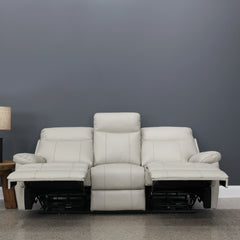 Seymour Electric Sofa Light Grey Leather